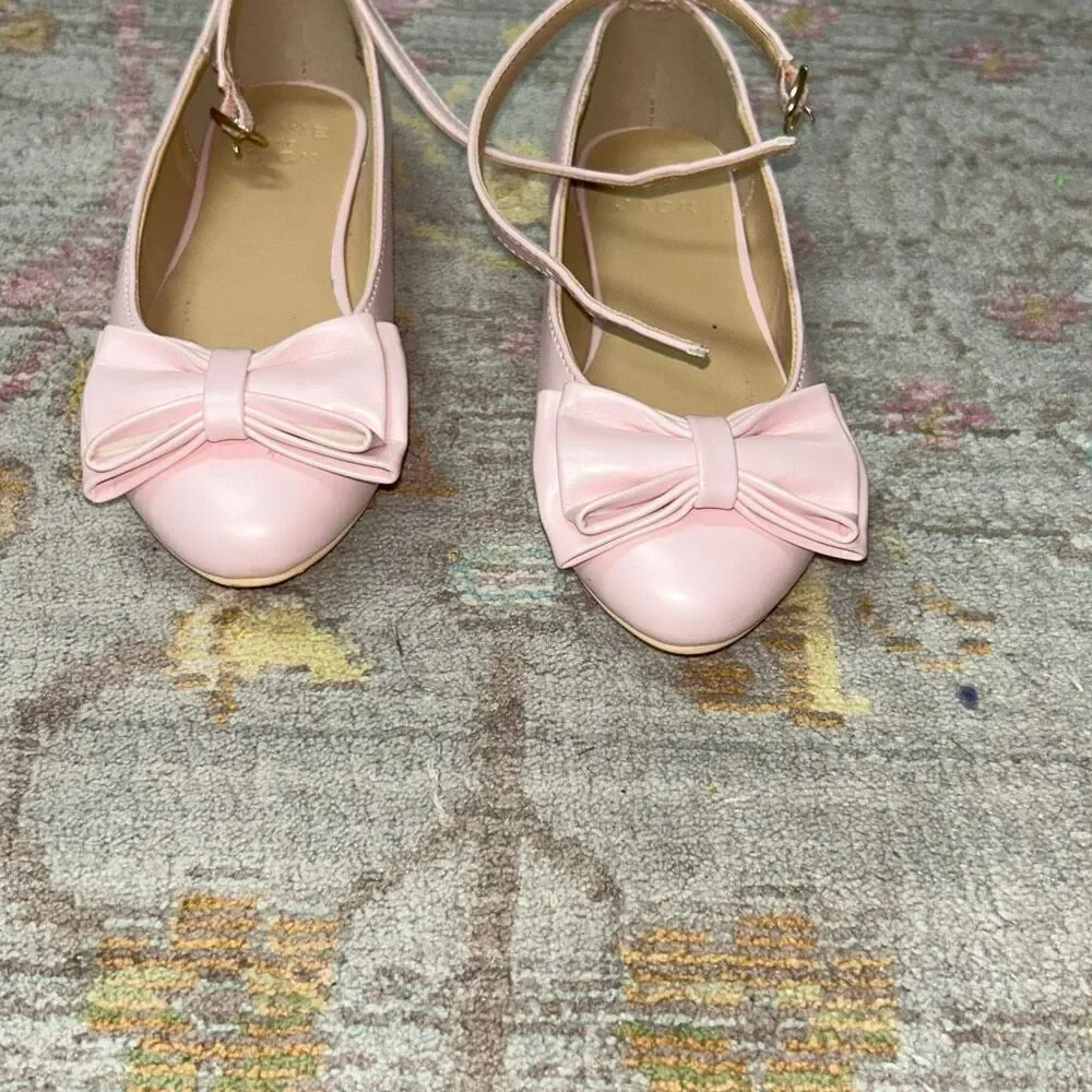Janie & Jack pink bow Mary Jane sz 10